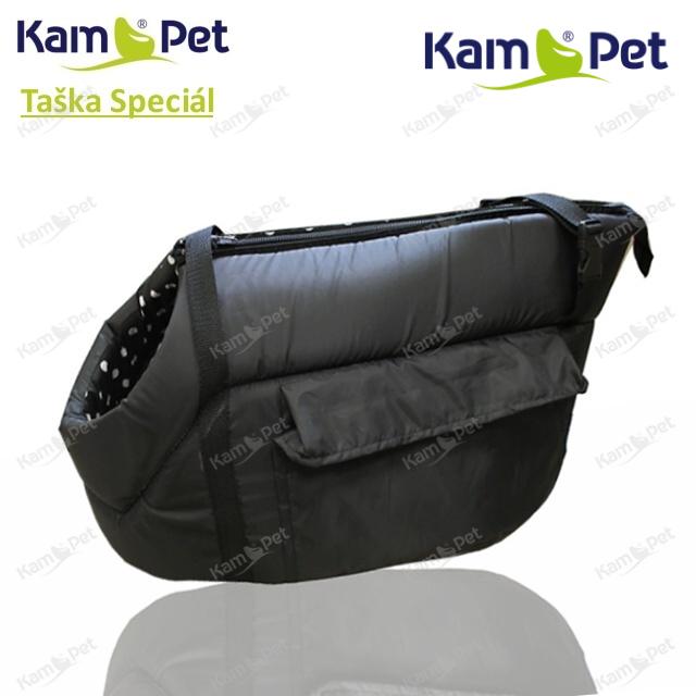 SADA taška na psa vel. 30-50 KamPet Speciál ČERNÉ šusťák /uvnitř dezén do růžova