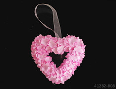 DEKORACE růžové srdce ,závěs,70mm 1ks